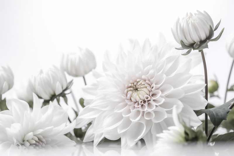 background wedding blossom white spring floral celebration art nature beautiful flower. Generative AI.