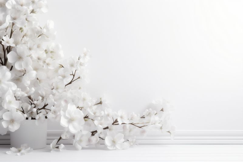 blossom anniversary nature flower wedding beautiful floral background spring white celebration. Generative AI.