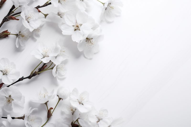 celebration background leaf blossom wedding beautiful white nature flower spring floral. Generative AI.