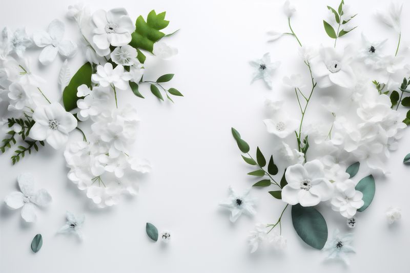beautiful natural spring floral blossom white wedding nature celebration background flower. Generative AI.