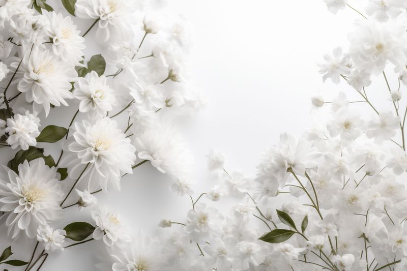 spring flower nature floral beauty wedding beautiful blossom white background celebration. Generative AI.