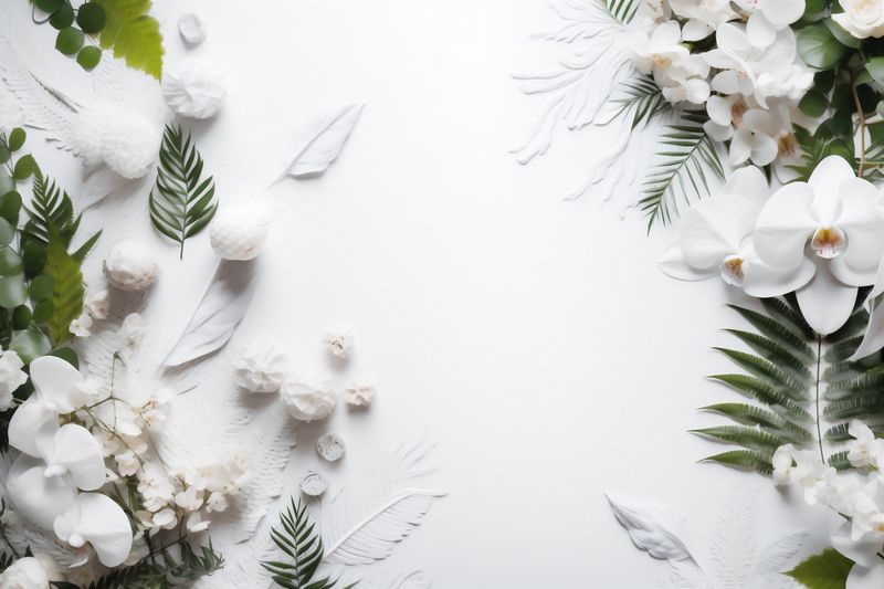 white background spring wedding blossom floral beautiful flower celebration invitation nature. Generative AI.