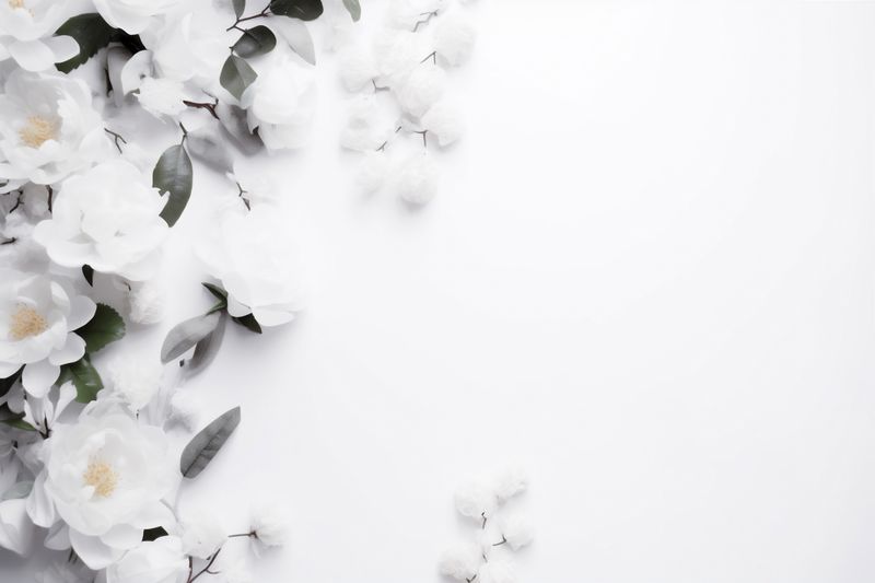 spring floral beautiful nature bouquet blossom flower white wedding celebration background. Generative AI.