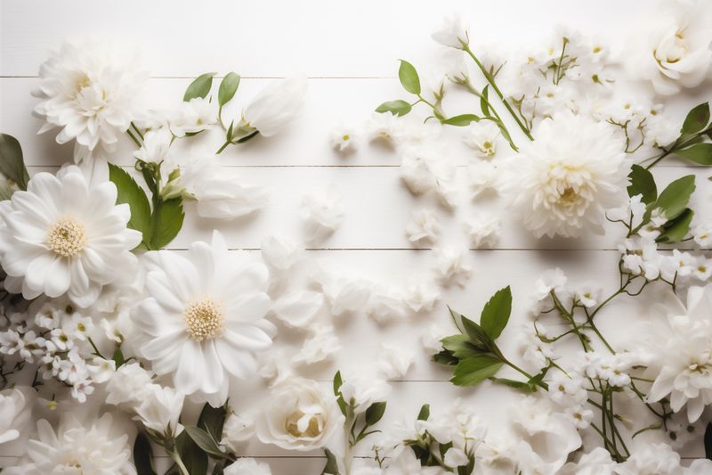 spring flower white celebration blossom background nature wedding beautiful flora floral. Generative AI.