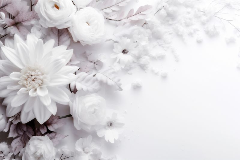 blossom nature floral background white celebration decorative beautiful wedding flower spring. Generative AI.