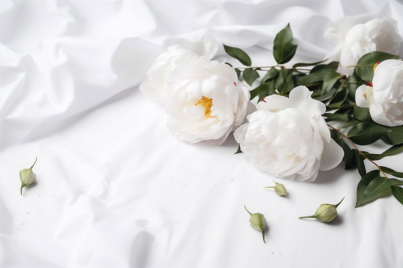 wedding flower blossom petal white spring beautiful floral nature celebration background. Generative AI.