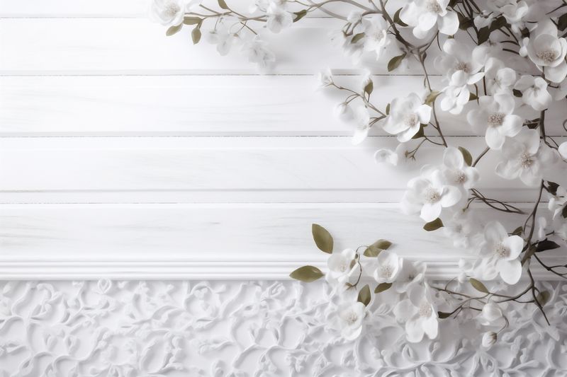 spring celebration beautiful background floral closeup blossom white flower wedding nature. Generative AI.