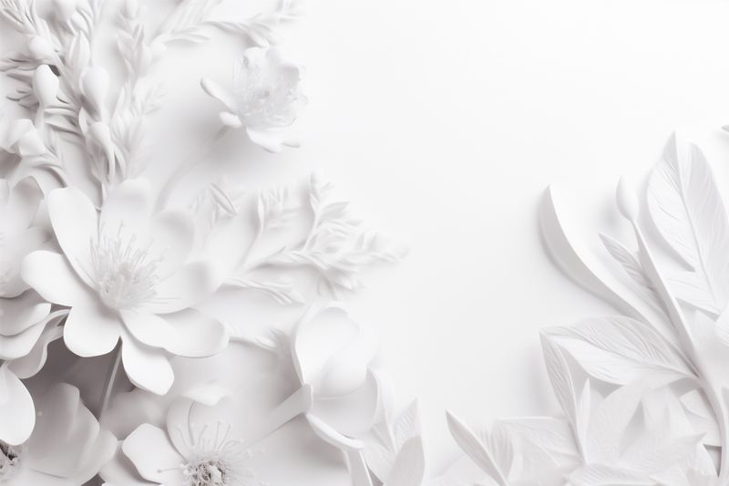 background beautiful wall celebration white floral wedding nature spring flower blossom. Generative AI.