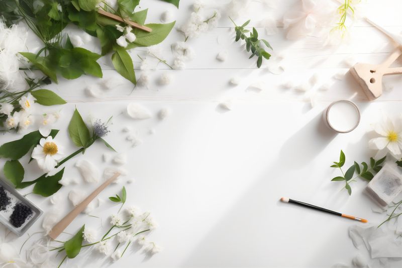 space nature spring day copy valentines flower white background celebration beautiful floral blossom. Generative AI.