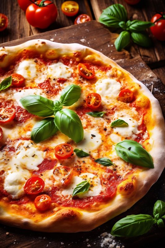 italian pizza space meal homemade food tomato food background cheese fast copy black. Generative AI.