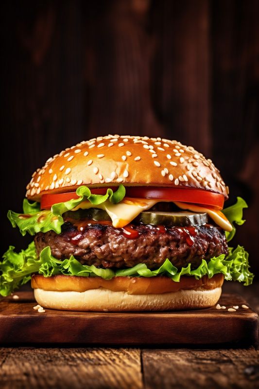 snack sandwich fat food hamburger fast meat beef burger fast food. Generative AI.