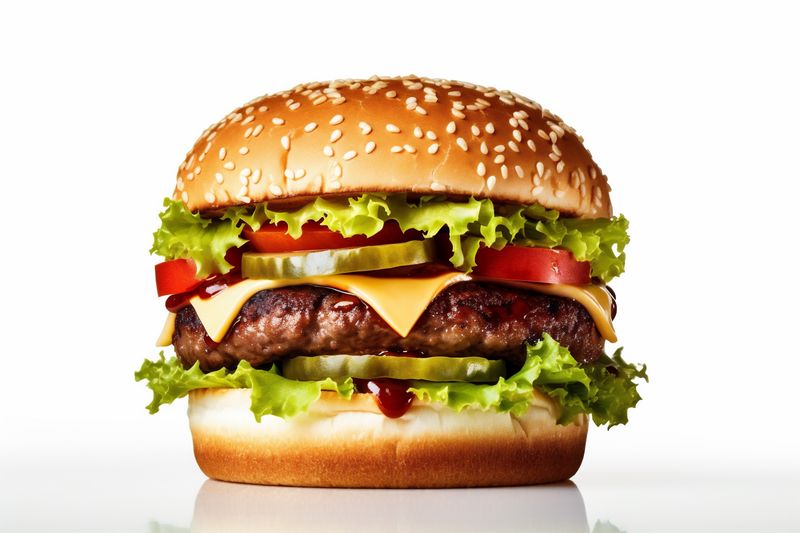 fast food food sandwich fat snack burger beef fast hamburger meat. Generative AI.