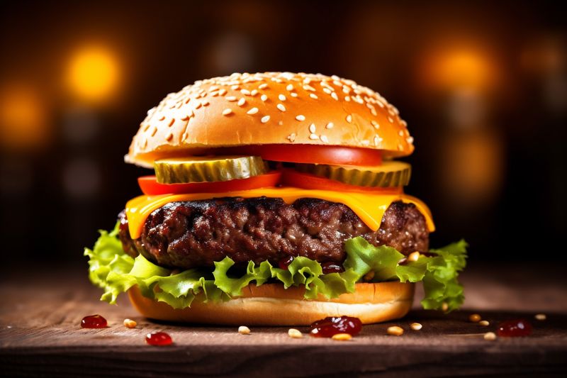 fast food meat food snack hamburger burger fat beef sandwich fast. Generative AI.