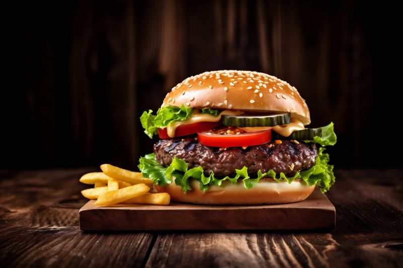burger fast meat food food fat fast snack hamburger sandwich beef. Generative AI.