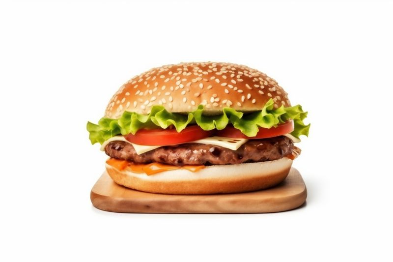 meat white beef snack food background fast food sandwich fast burger hamburger. Generative AI.