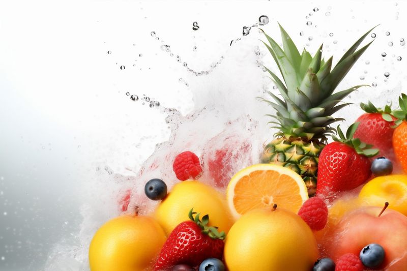 fruit smoke hookah apple orange freshness ice grape background food juice. Generative AI.