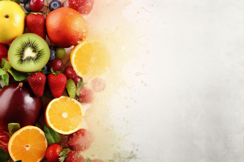 freshness juice background grape food apple orange ice smoke fruit hookah. Generative AI.