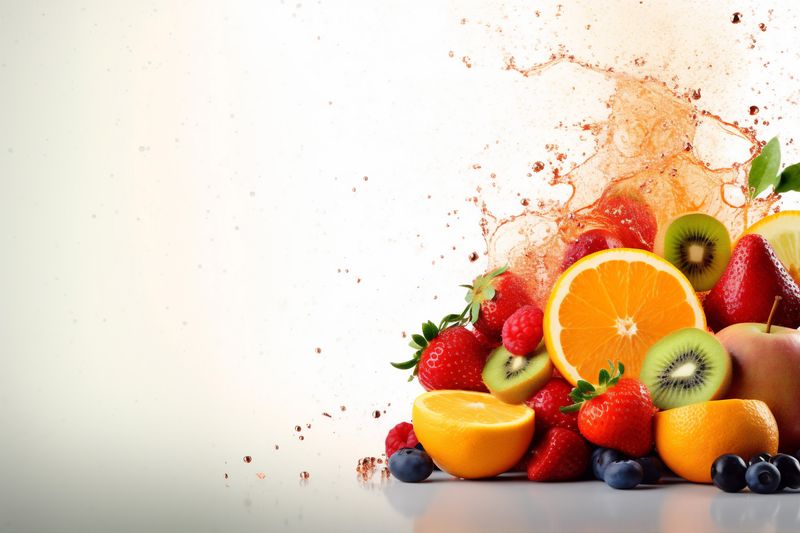 food orange ice white grape fruit hookah juice apple background smoke. Generative AI.