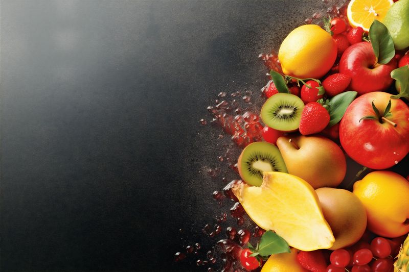 hookah ice orange smoke fruit food background grape juice apple healthy. Generative AI.