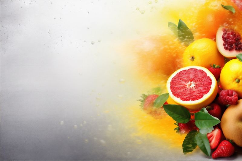 banana juice fruit hookah background smoke ice orange grape apple food. Generative AI.