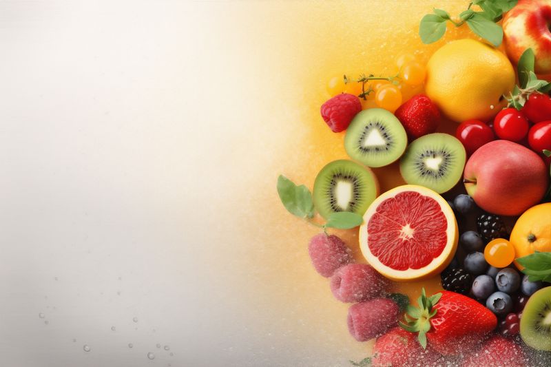 smoke ice fruit juice colour hookah apple orange food background grape. Generative AI.