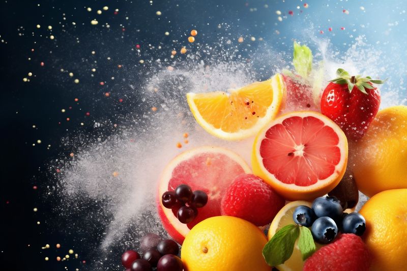 hookah juice ice food apple grape background orange color smoke fruit. Generative AI.