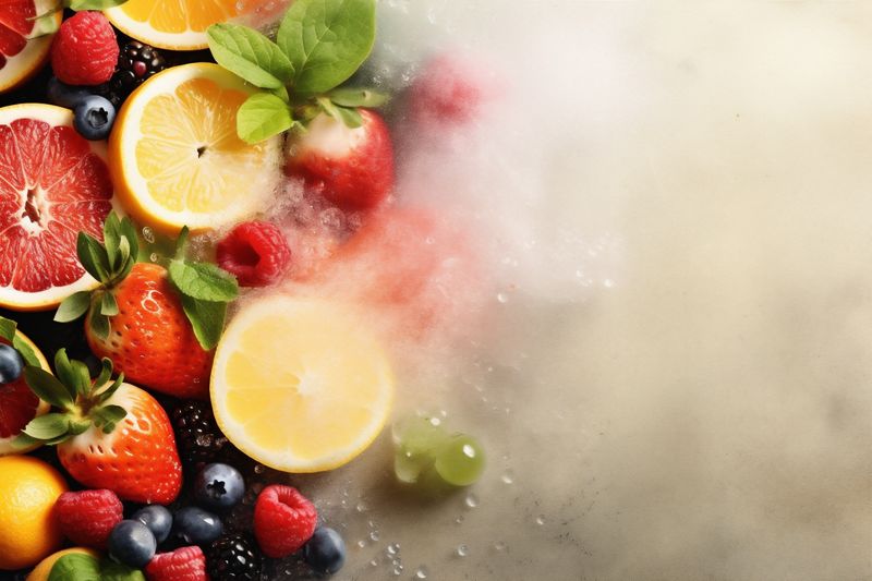 grape food juice smoke fruit hookah ice apple orange background berry. Generative AI.