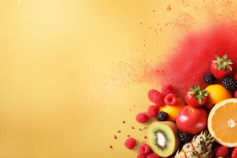 fruit ice food vitamin orange hookah juice grape smoke background apple. Generative AI.