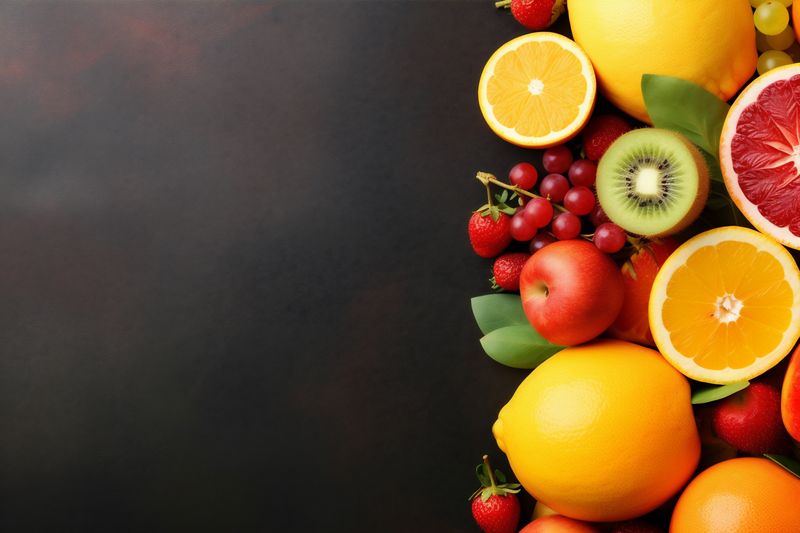 smoke background kiwi juice fruit food apple ice hookah grape orange. Generative AI.