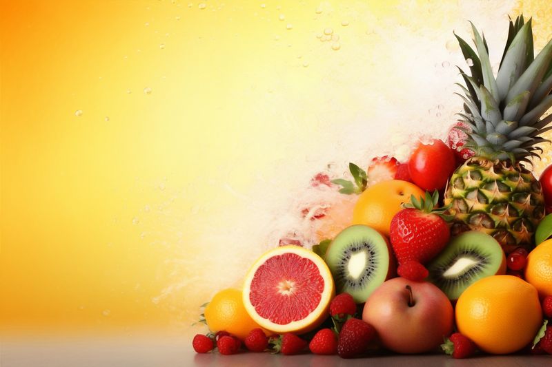 organic grape ice fruit food apple smoke background hookah orange juice. Generative AI.