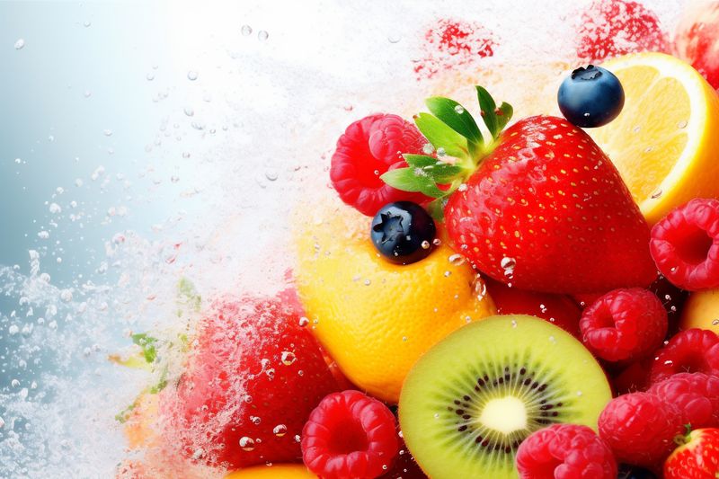 juice ice grape background colour apple hookah food orange smoke fruit. Generative AI.