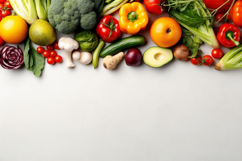 orange vegetable tomato vegetarian background healthy green food fruit isolated white. Generative AI.