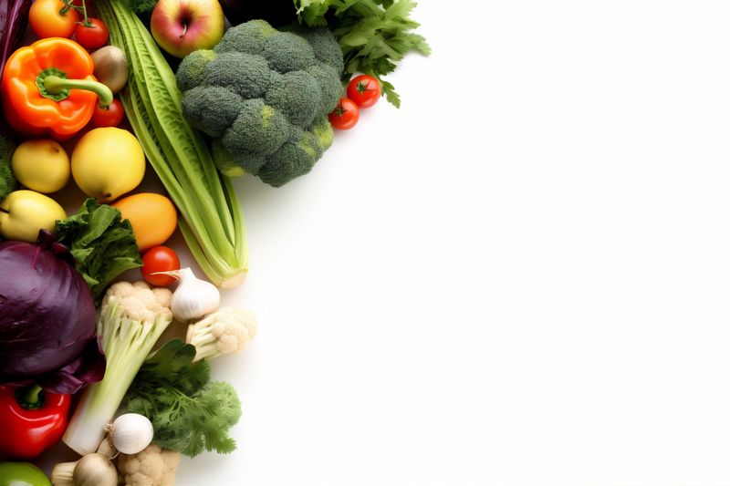 vegetarian fruit background healthy green tomato isolated vegetable food white produce. Generative AI.