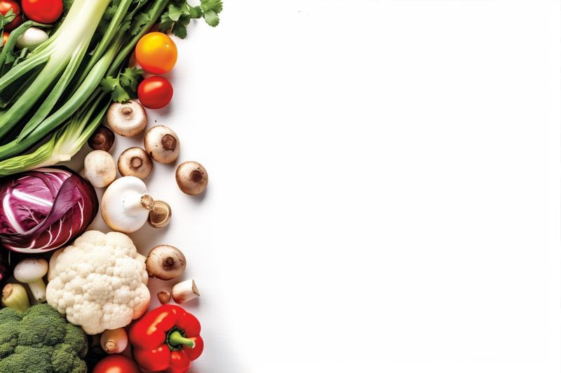 fruit vegetable healthy green background tomato vegetarian leaf white food isolated. Generative AI.