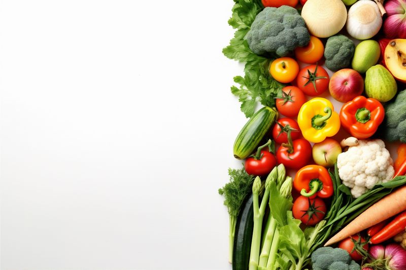 tomato fruit produce white green healthy background isolated vegetarian food vegetable. Generative AI.