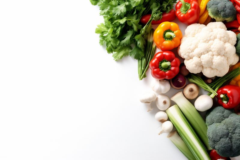 background healthy isolated fruit tomato white vegetable health green vegetarian food. Generative AI.