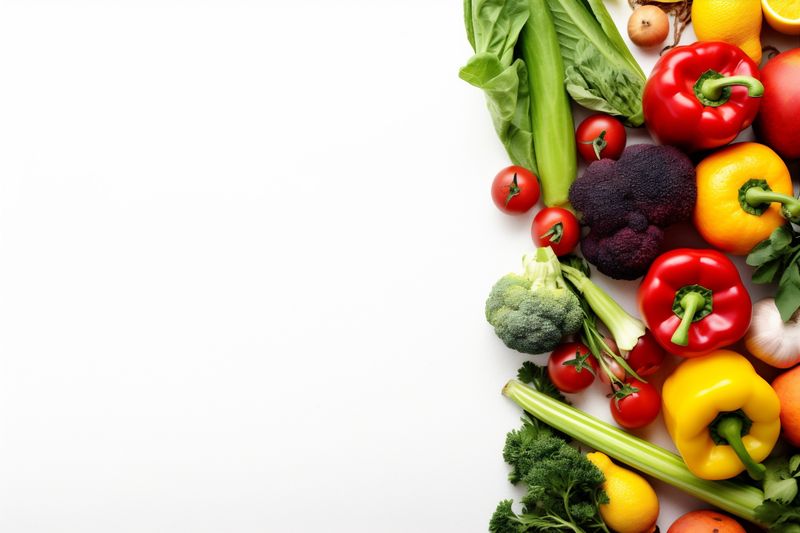 food fruit healthy tomato isolated cabbage background vegetable vegetarian white green. Generative AI.