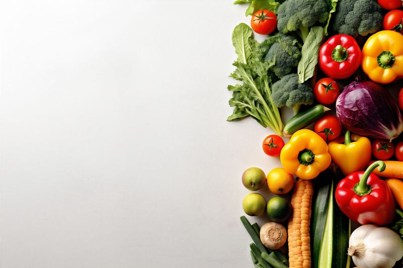 green tomato white vegetable food pepper fruit healthy isolated vegetarian background. Generative AI.