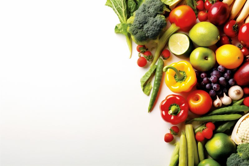 background object vegetarian healthy isolated tomato fruit food green white vegetable. Generative AI.