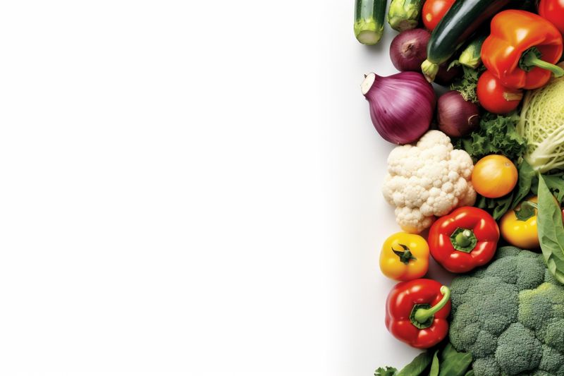 isolated green healthy tomato colorful vegetable fruit vegetarian background food white. Generative AI.