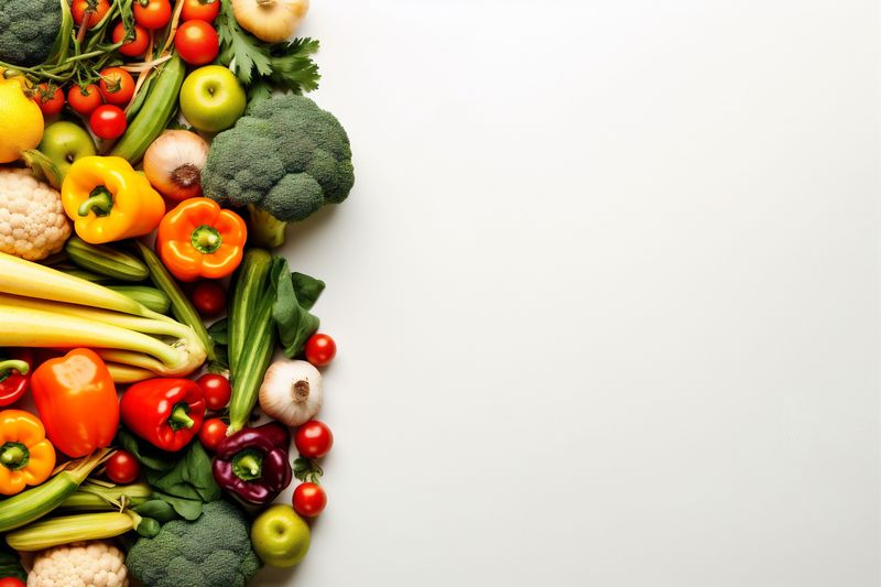 healthy white vegetarian vegetable tomato isolated green grocery fruit background food. Generative AI.