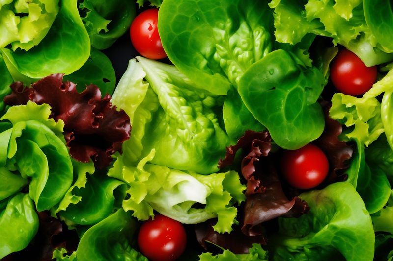 healthy salad green dark lunch vegetable diet food vegetarian background fresh. Generative AI.
