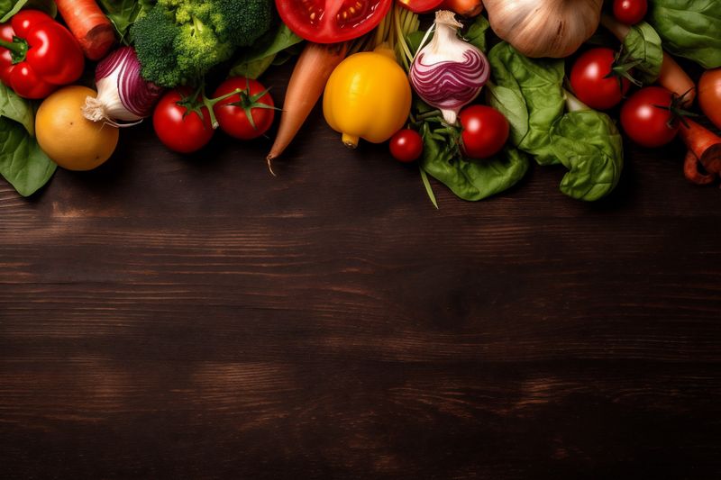 vegetable vegetarian food healthy dark nutrition green fresh salad background diet. Generative AI.