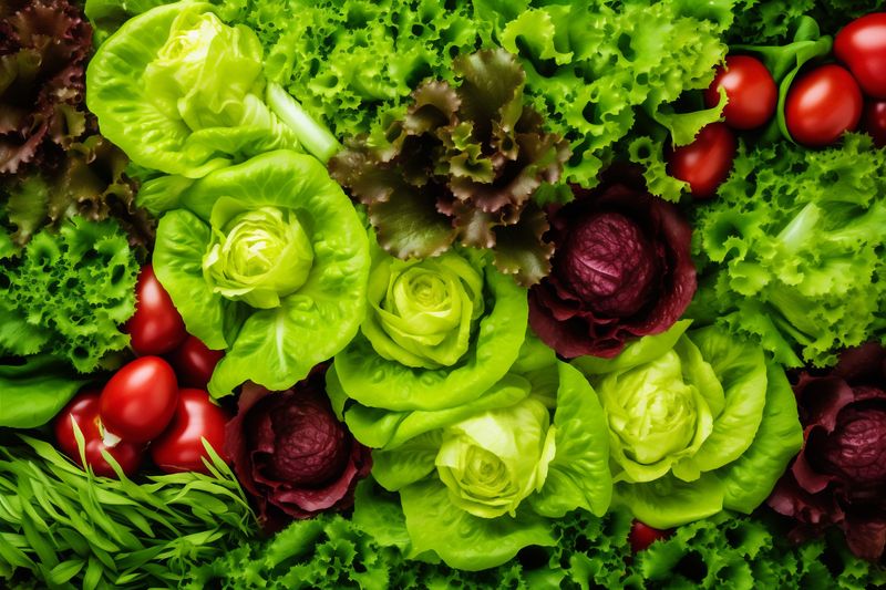 dark diet vegetable green background food fresh bowl vegetarian healthy salad. Generative AI.