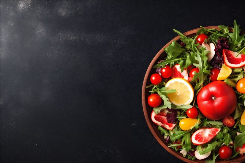 healthy fresh green diet table vegetable background dark vegetarian food salad. Generative AI.