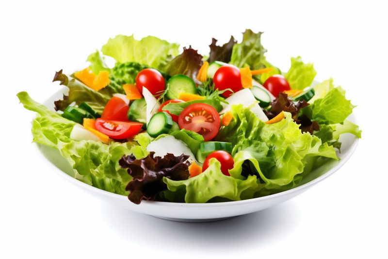 food vegetable green lunch lettuce tomato salad fresh vegetarian healthy. Generative AI.