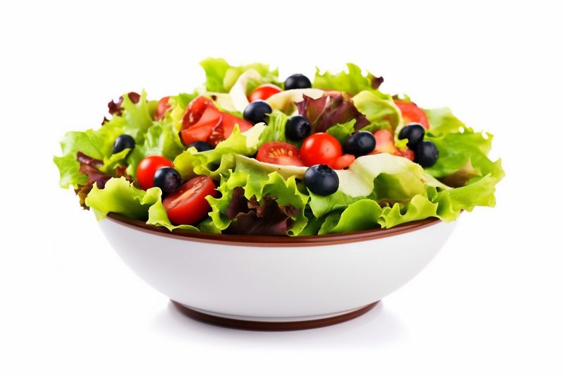 healthy food vegetable lettuce vegetarian tomato fresh green lunch salad. Generative AI.