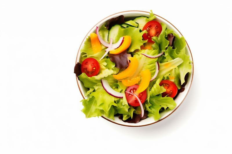 healthy lunch vegetarian lettuce vegetable food tomato fresh green salad. Generative AI.