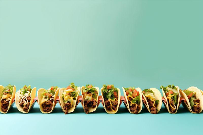 food tomato vegetable pepper sauce meal chili taco fresh mexican. Generative AI.