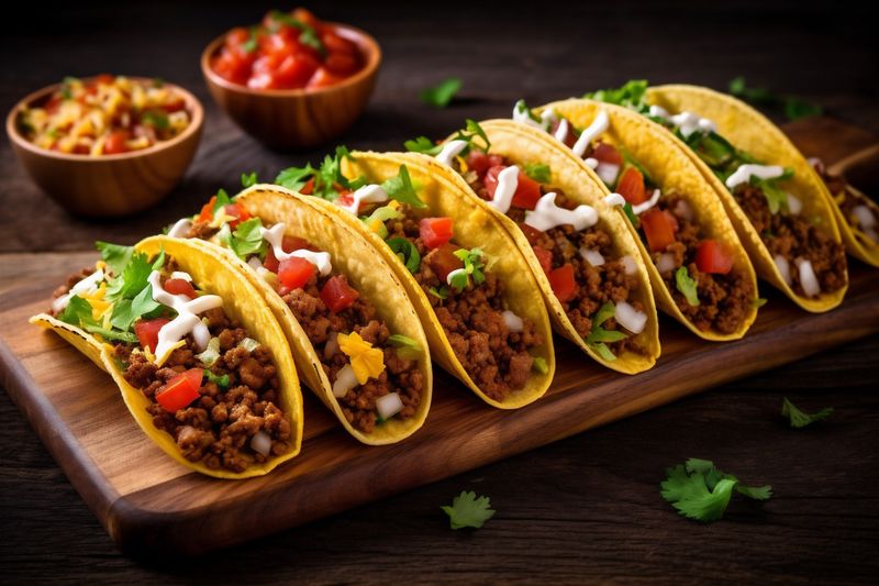 chili sauce tomato vegetable food mexican fresh meal taco pepper. Generative AI.